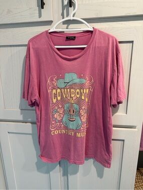 Zutter Pink 'Cowboy Country Music' Graphic Tee